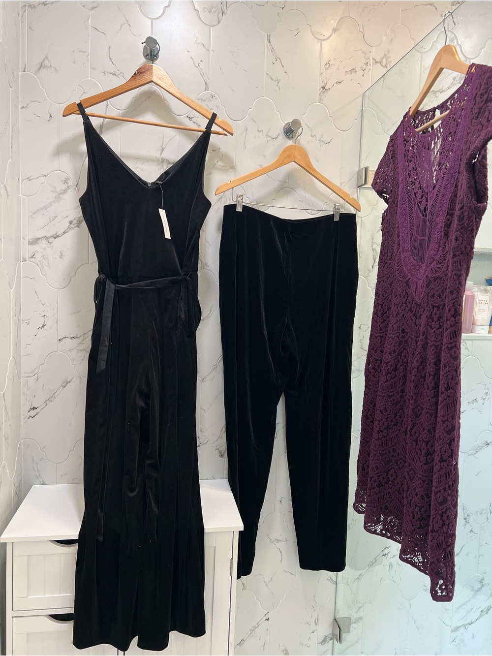 WOMEN’S FALL DRESS & VELVET PANT BUNDLE